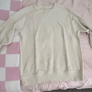 Women’s Aerie Cream Waffle Knit Sweater